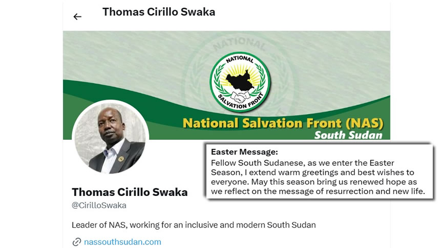 NAS Chairman Thomas Cirillo issues Easter message of hope and unity via Twitter debut